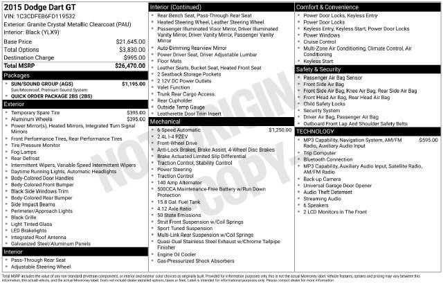 Used 2015 Dodge Dart GT w/ Sun/Sound Group FWD image 29