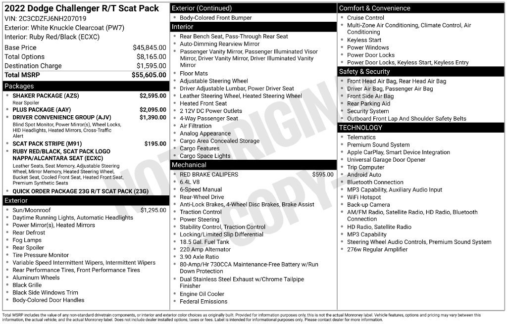 Used 2022 Dodge Challenger R/T Scat Pack w/ Shaker Package RWD image 37