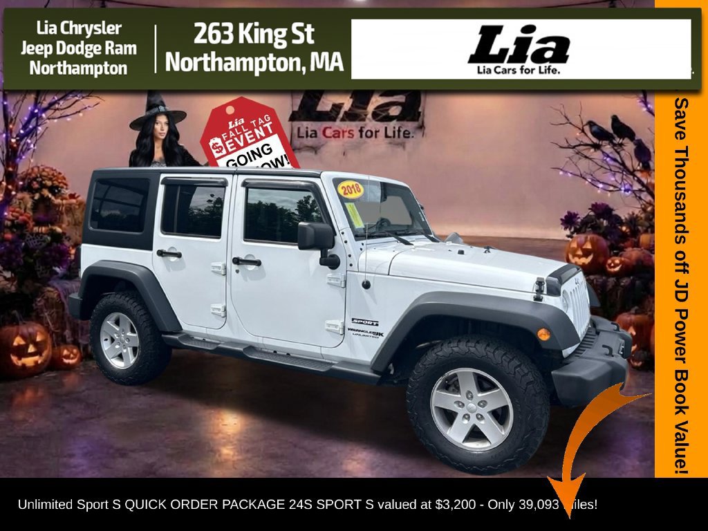 Certified 2018 Jeep Wrangler Unlimited Sport S AWD/4WD image 1