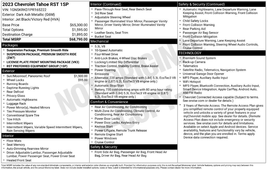 Certified 2023 Chevrolet Tahoe RST AWD/4WD image 2