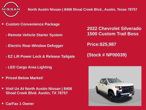 Used 2022 Chevrolet Silverado 1500 Custom Trail Boss AWD/4WD image 11