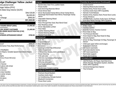 Used 2012 Dodge Challenger SRT8 Yellow Jacket w/ Premium Sound Group image 15