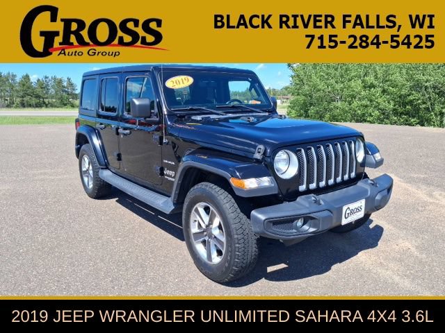 Used 2019 Jeep Wrangler Unlimited Sahara w/ Uconnect 4C Nav & Sound Group AWD/4WD image 1