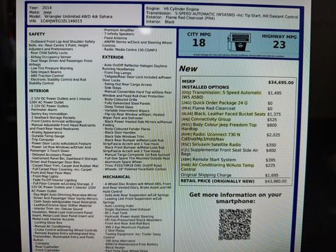 Used 2014 Jeep Wrangler Unlimited Sahara w/ Connectivity Group image 21