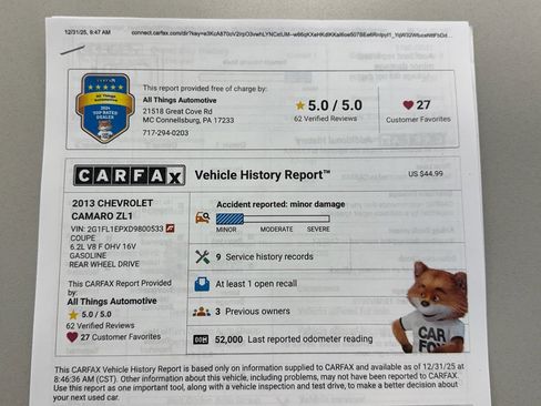 Used 2013 Chevrolet Camaro ZL1 w/ Gray Stripe Package image 34