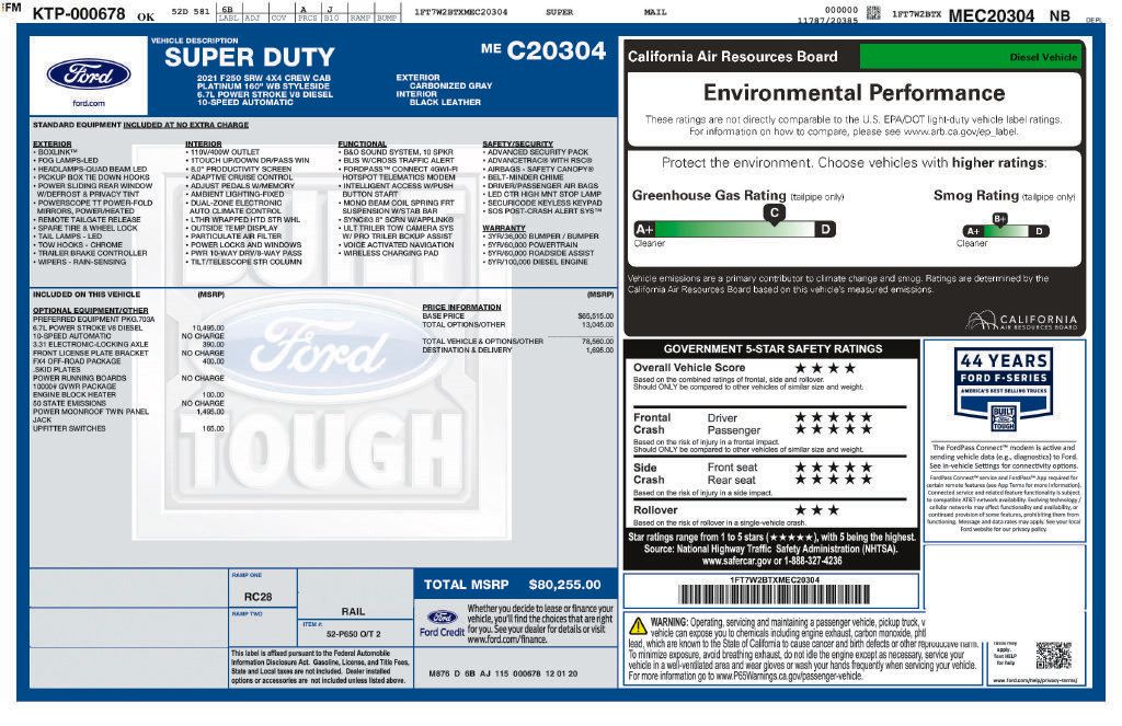 Used 2021 Ford F250 Platinum w/ FX4 Off-Road Package AWD/4WD image 31