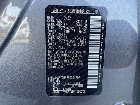 Certified 2022 Nissan Armada SL w/ Midnight Edition Package image 21