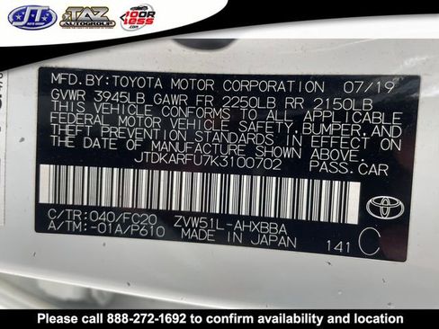 Used 2019 Toyota Prius L Eco image 19