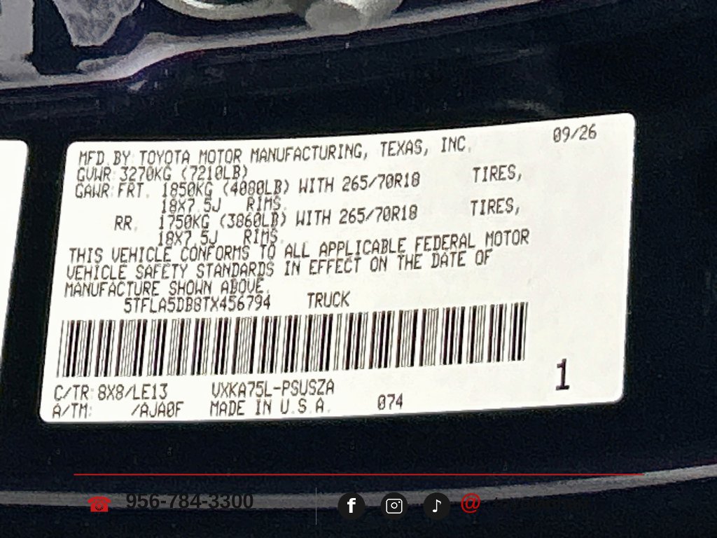 New 2026 Toyota Tundra SR5 w/ TRD Off-Road Premium Package AWD/4WD image 30