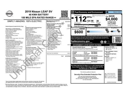 Used 2019 Nissan Leaf SV w/ SV Technology Package FWD image 4