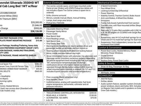 Used 2011 Chevrolet Silverado 3500 W/T w/ Snow Plow Prep Package AWD/4WD image 3