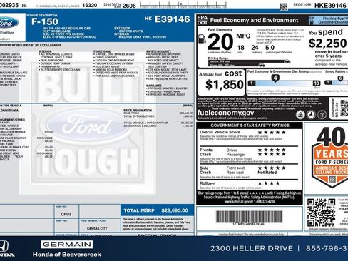 Used 2017 Ford F150 XL w/ Trailer Tow Package w/101A RWD image 29