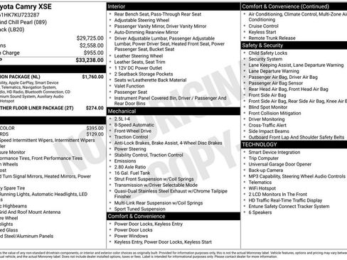 Used 2019 Toyota Camry XSE w/ Navigation Package FWD image 5