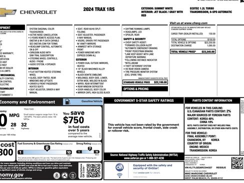 Used 2024 Chevrolet Trax RS FWD image 4