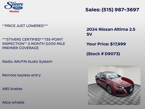 Used 2024 Nissan Altima 2.5 SV FWD image 8