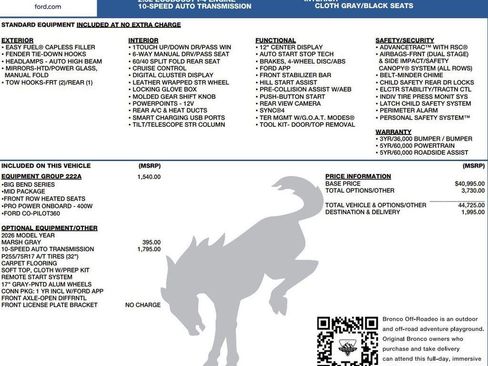 New 2026 Ford Bronco Big Bend AWD/4WD image 2