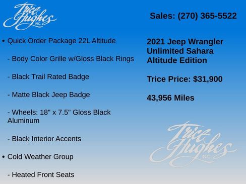 Used 2021 Jeep Wrangler Unlimited Sahara AWD/4WD image 14