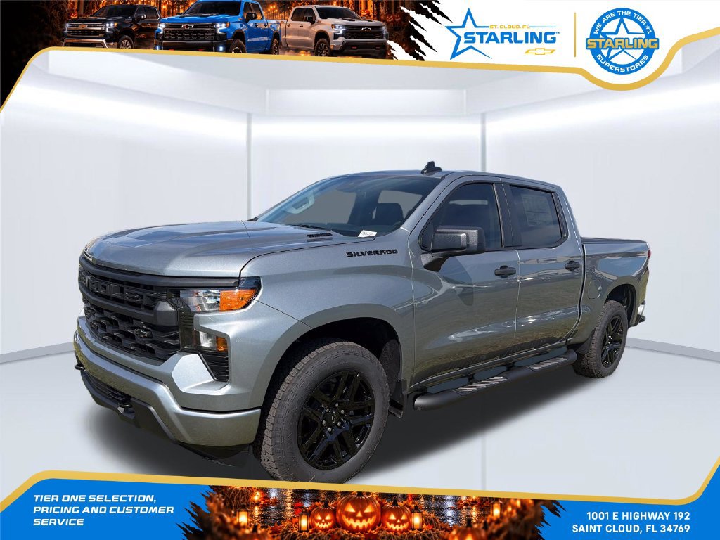 New 2026 Chevrolet Silverado 1500 Custom w/ Turbomax Blackout Package RWD 360° Tour
