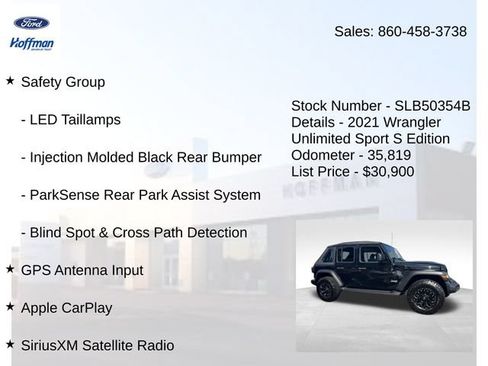 Used 2021 Jeep Wrangler Unlimited Sport AWD/4WD image 25