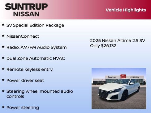 New 2025 Nissan Altima 2.5 SV w/ SV Special Edition Package image 8