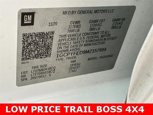 Certified 2021 Chevrolet Silverado 1500 LT Trail Boss w/ Convenience Package II image 23