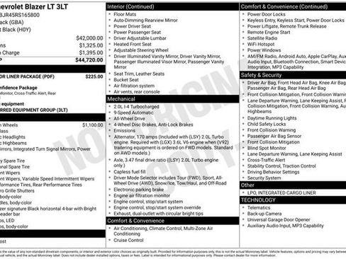 Used 2024 Chevrolet Blazer LT w/ LPO, Floor Liner Package AWD/4WD image 5