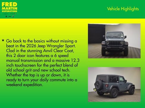 New 2026 Jeep Wrangler Sport AWD/4WD image 7