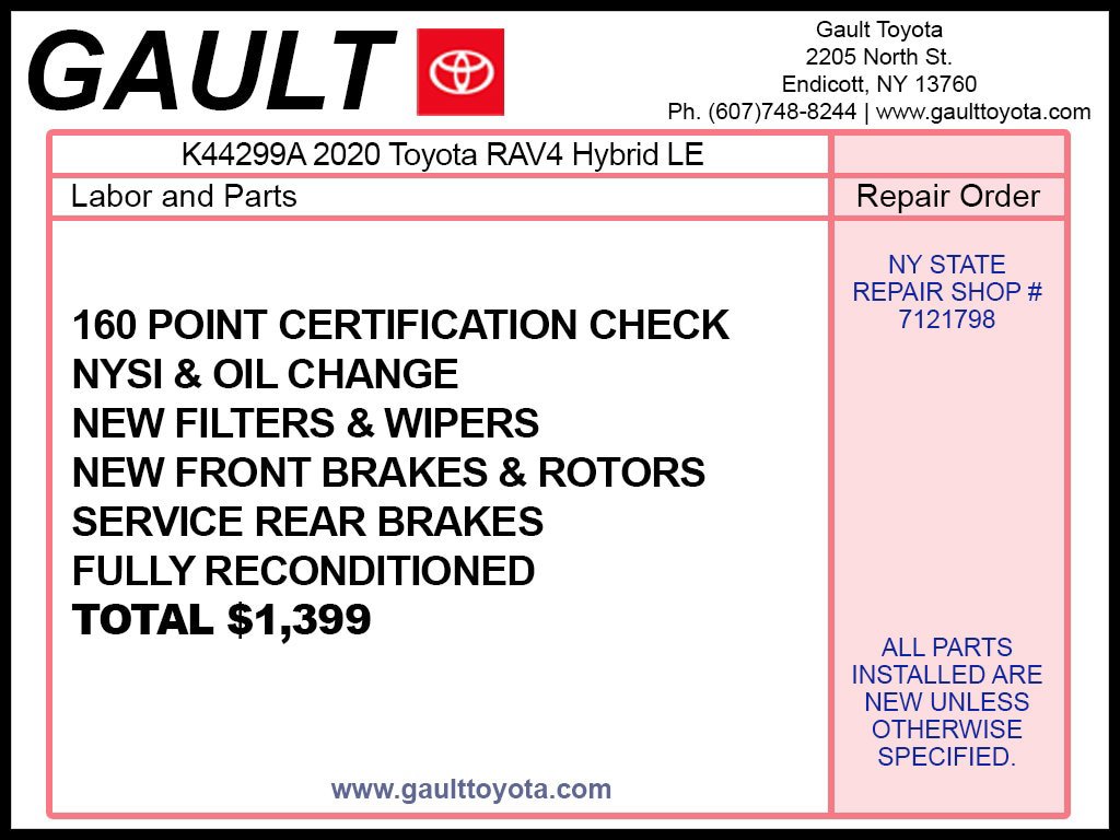 Certified 2020 Toyota RAV4 LE w/ Carpet Mat Package AWD/4WD image 2