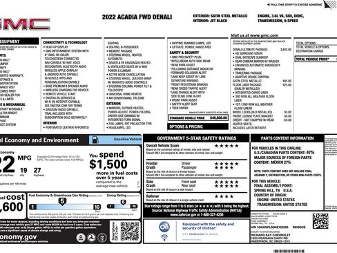 Used 2022 GMC Acadia Denali w/ Denali Ultimate Package FWD image 2