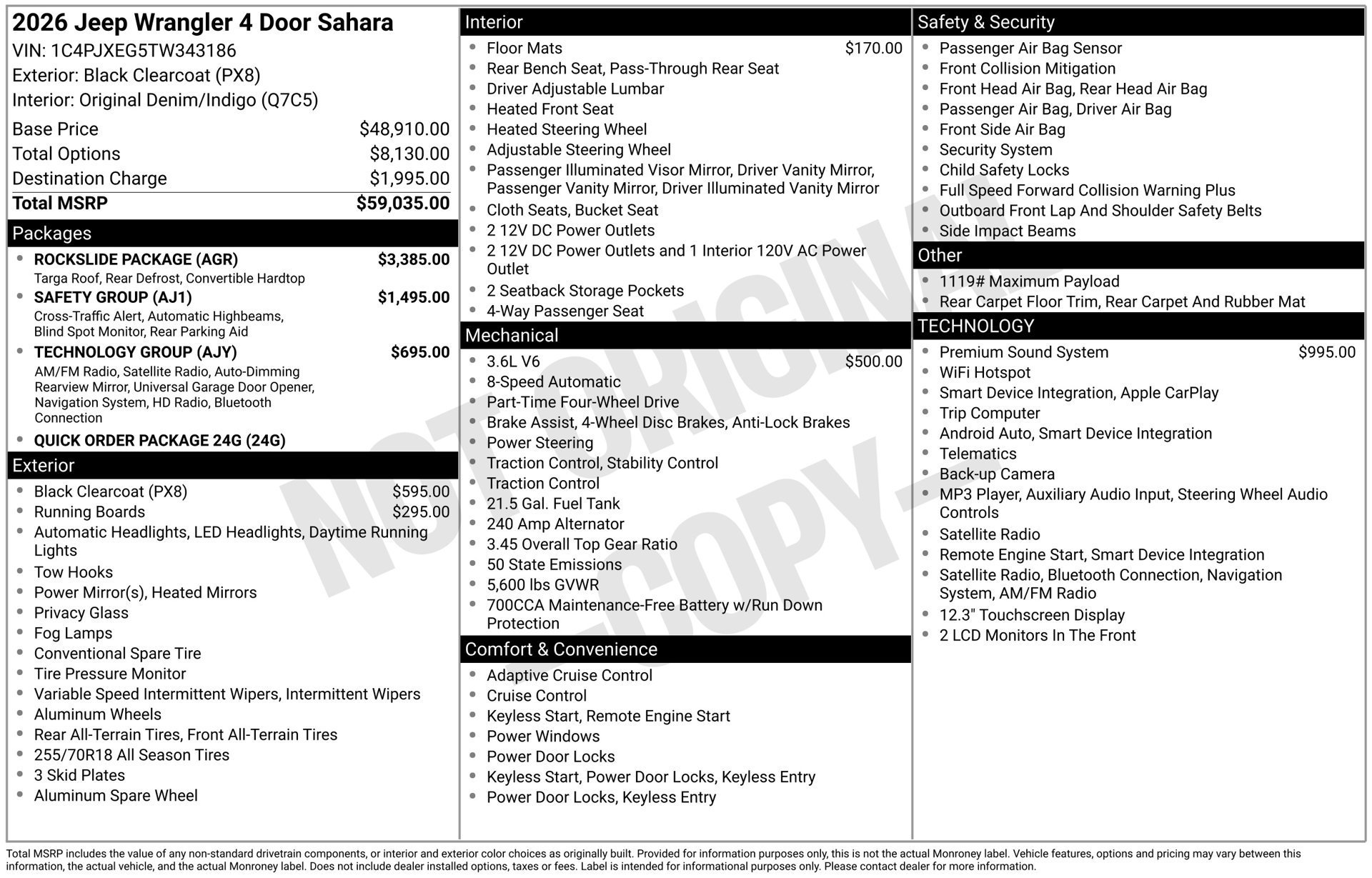 New 2026 Jeep Wrangler Unlimited Sahara w/ Rockslide Package AWD/4WD image 36