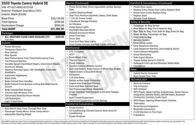 Used 2020 Toyota Camry SE FWD image 3