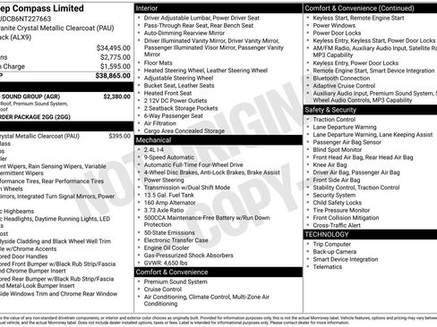 Used 2022 Jeep Compass Limited w/ Sun and Sound Group AWD/4WD image 2