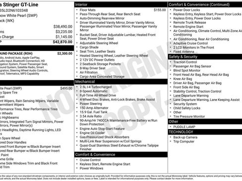 Used 2022 Kia Stinger GT-Line w/ Sun & Sound Package image 3