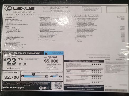 Used 2026 Lexus TX 350 AWD w/ Technology Package image 44