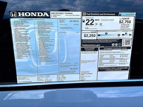 New 2026 Honda Odyssey Touring image 18