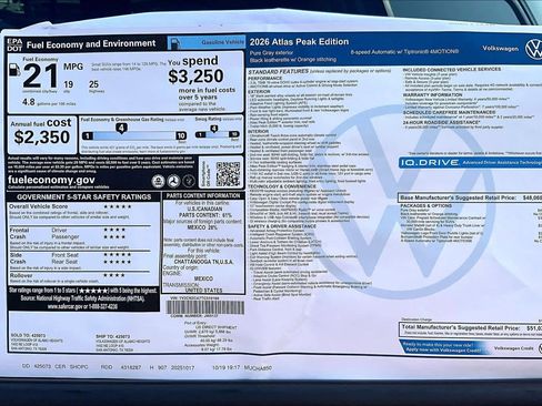 New 2026 Volkswagen Atlas Peak Edition image 19
