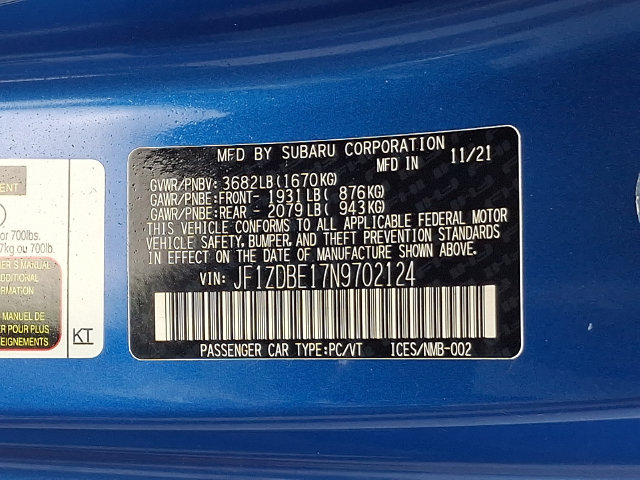 Certified 2022 Subaru BRZ Limited RWD image 46
