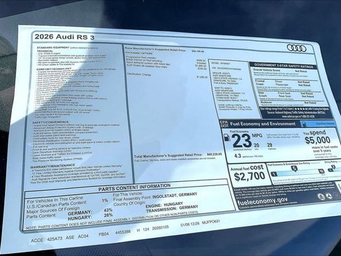 New 2026 Audi RS 3 image 19