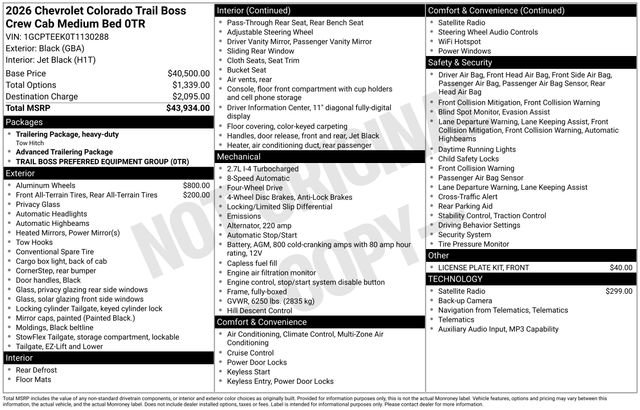 Used 2026 Chevrolet Colorado Trail Boss AWD/4WD image 5