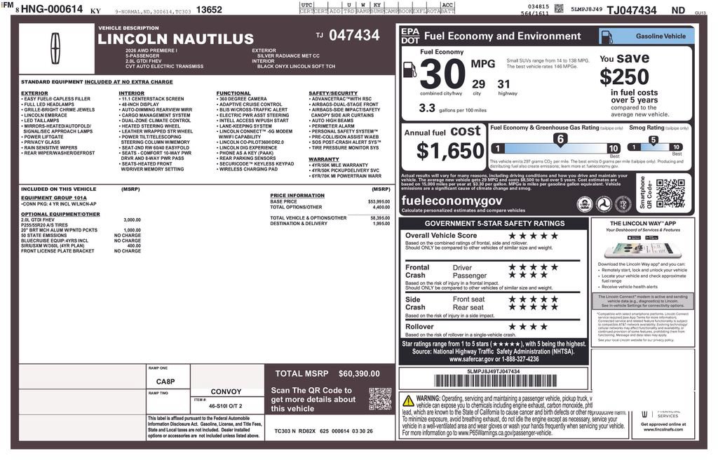 New 2026 Lincoln Nautilus Premier AWD/4WD image 27