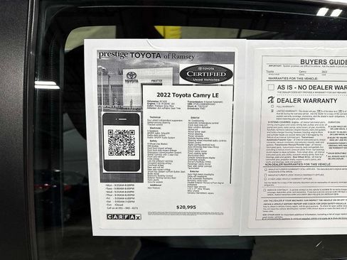 Certified 2022 Toyota Camry LE w/ Cold Weather Package FWD image 12