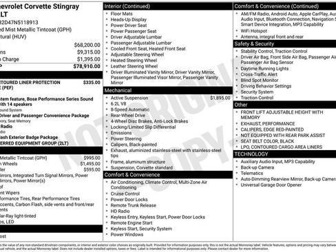 Certified 2022 Chevrolet Corvette Stingray Preferred Cpe RWD image 11