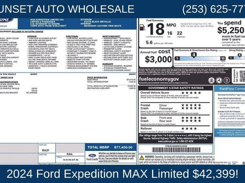 Used 2024 Ford Expedition Max Limited AWD/4WD image 81