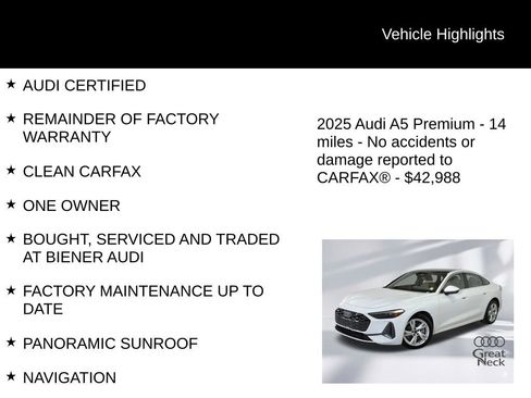 Used 2025 Audi A5 2.0T Premium w/ Convenience Package image 9