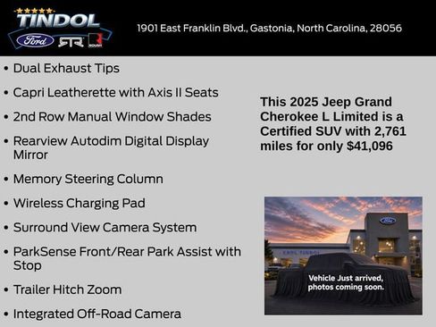Used 2025 Jeep Grand Cherokee L Limited w/ Luxury Tech Group II AWD/4WD image 6