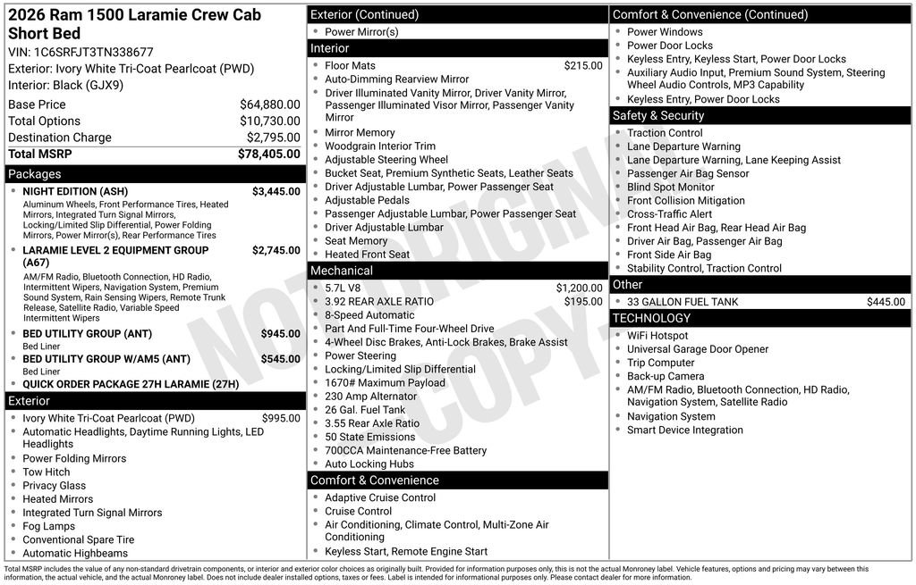 New 2026 RAM 1500 Laramie w/ Night Edition AWD/4WD image 6