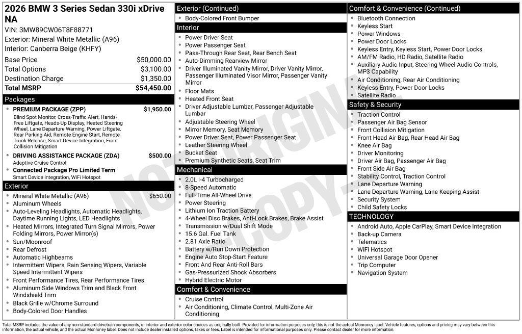 Used 2026 BMW 330i xDrive Sedan w/ Premium Package AWD/4WD image 5