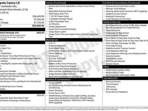 Used 2024 Toyota Camry LE w/ Convenience Package FWD image 13