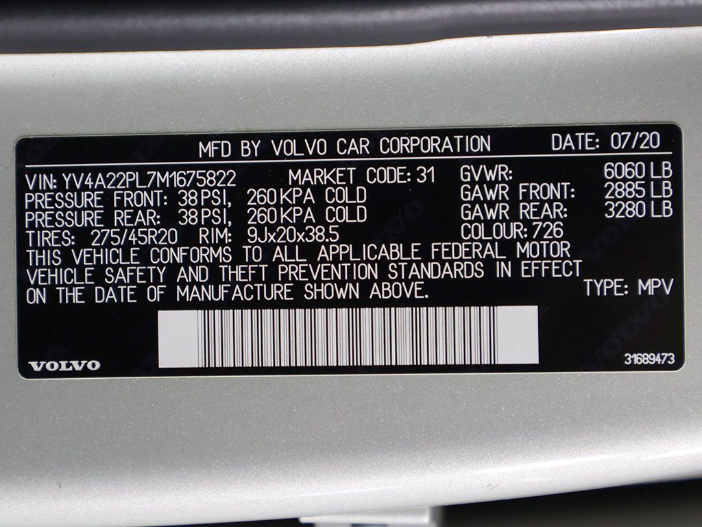 Used 2021 Volvo XC90 T6 Inscription w/ Protection Package Premier AWD/4WD image 53