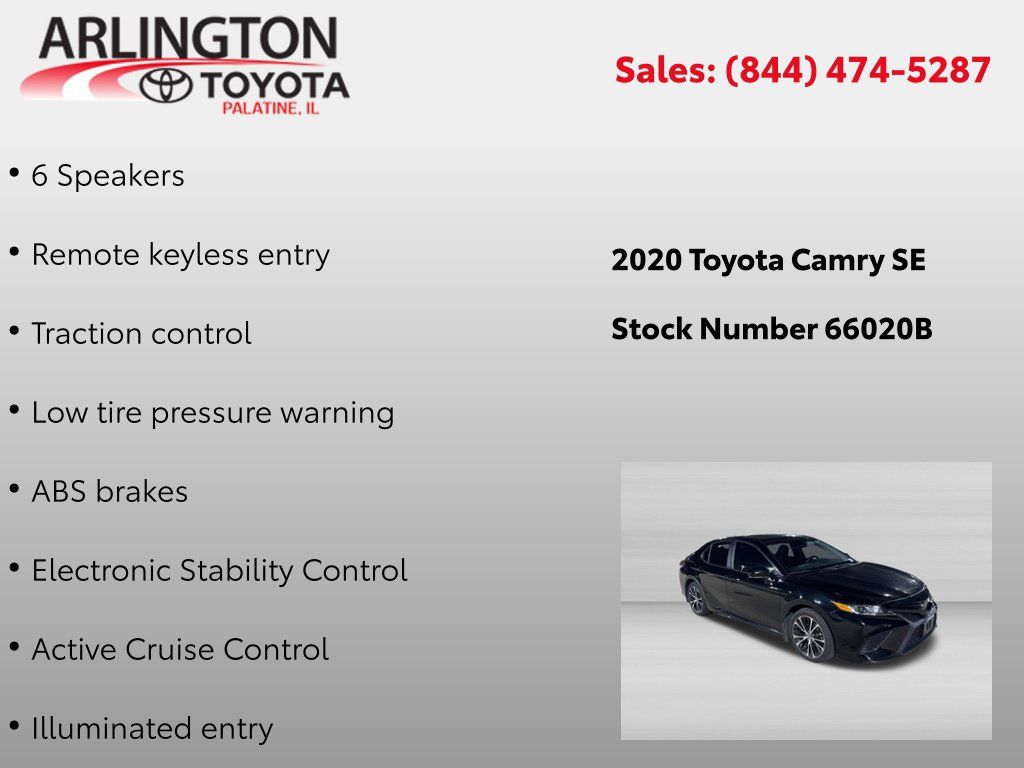 Used 2020 Toyota Camry SE FWD image 2